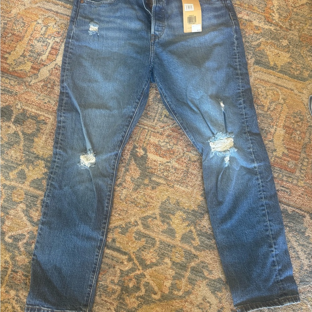 Levi's Relaxed Fit Distressed Blue Jeans